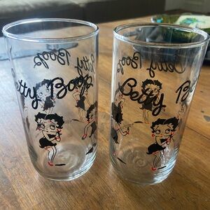 2 Vintage Betty Boop Drinking Glasses